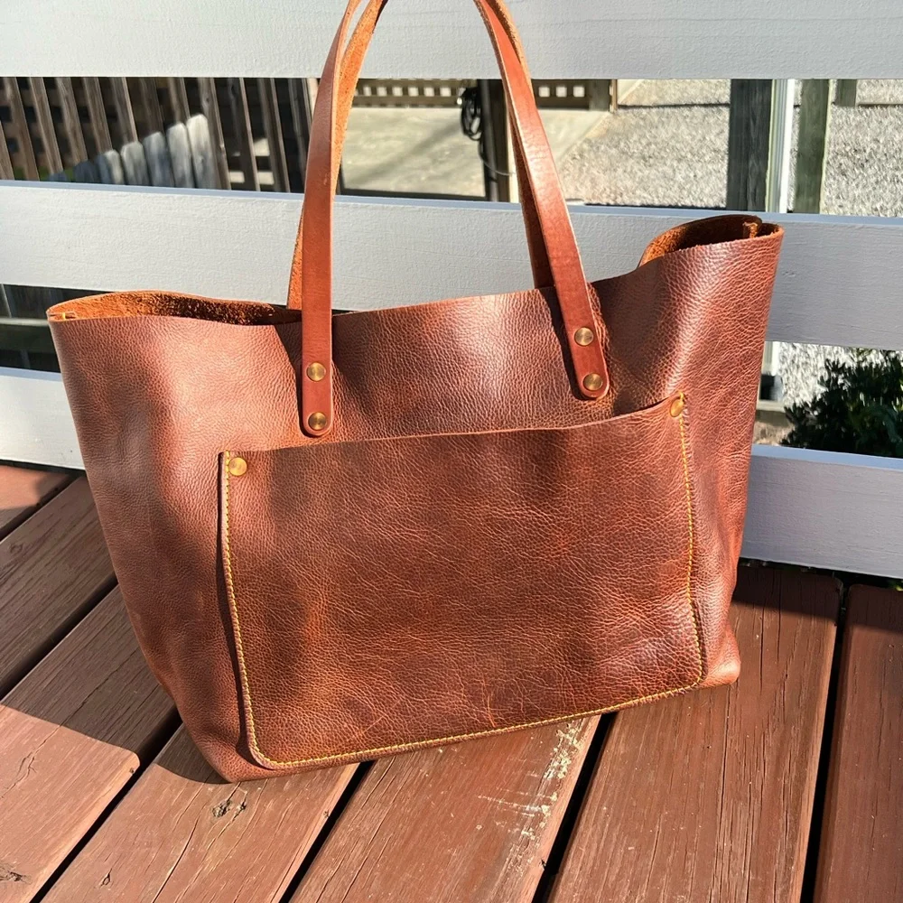 KMM Tan Kodiak Market Tote, EUC - Picture 2 of 5
